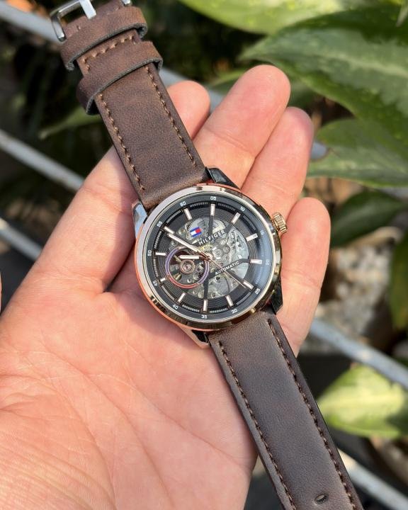 Tommy Hilfiger Automatic Leather DarkBrown-Copper-Black