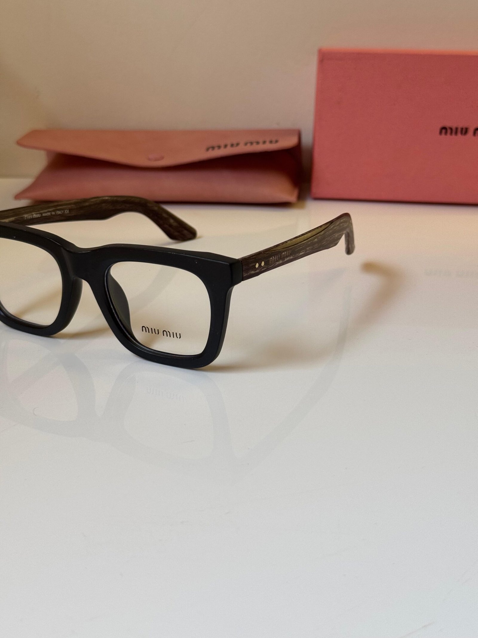 Miu Miu 5189 Black Wooden Sunglasses – Fashion Designer Eyewear