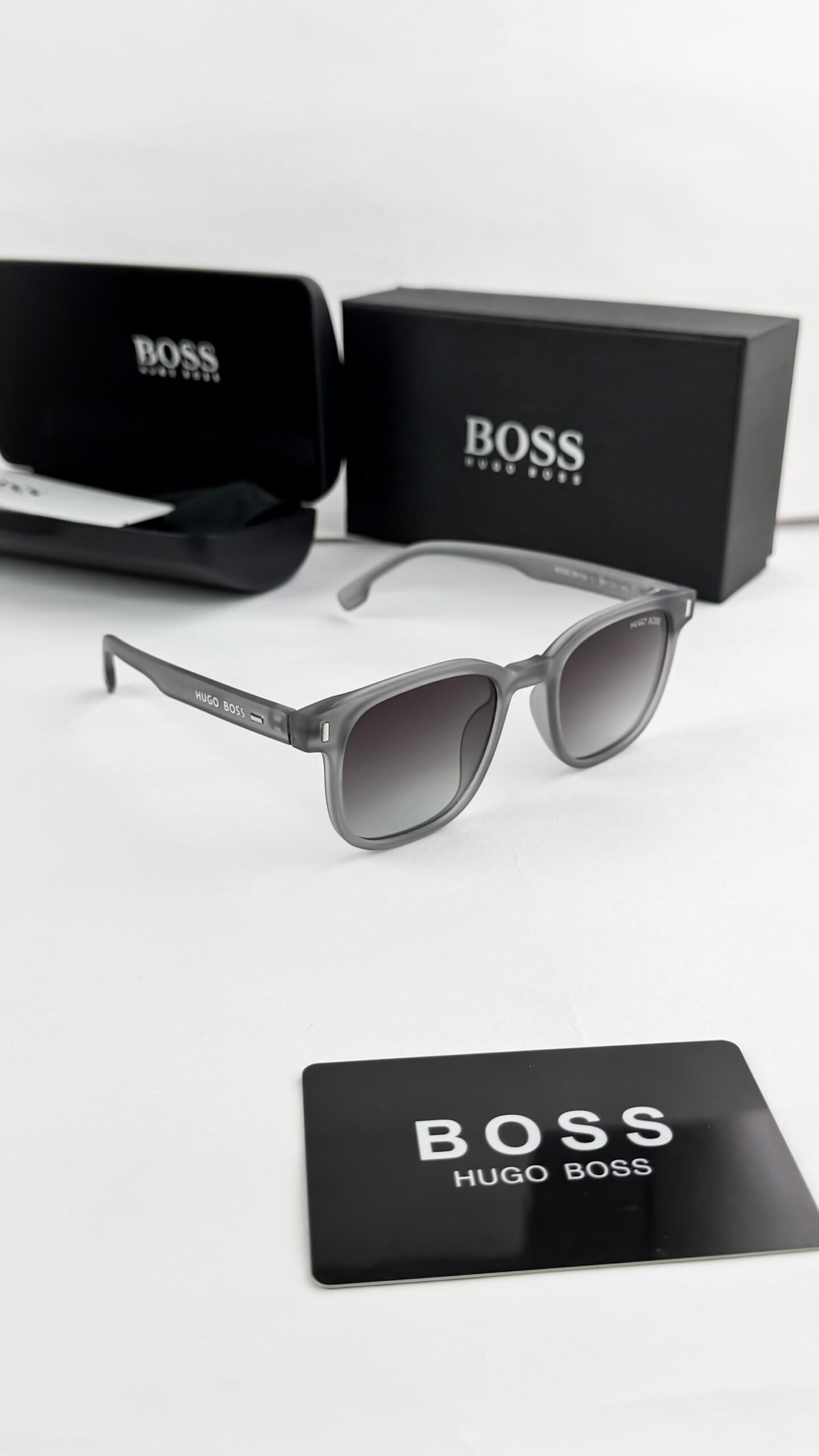 Hugo Boss 0970 Grey Shaded Sunglasses – Modern Designer Eyewear