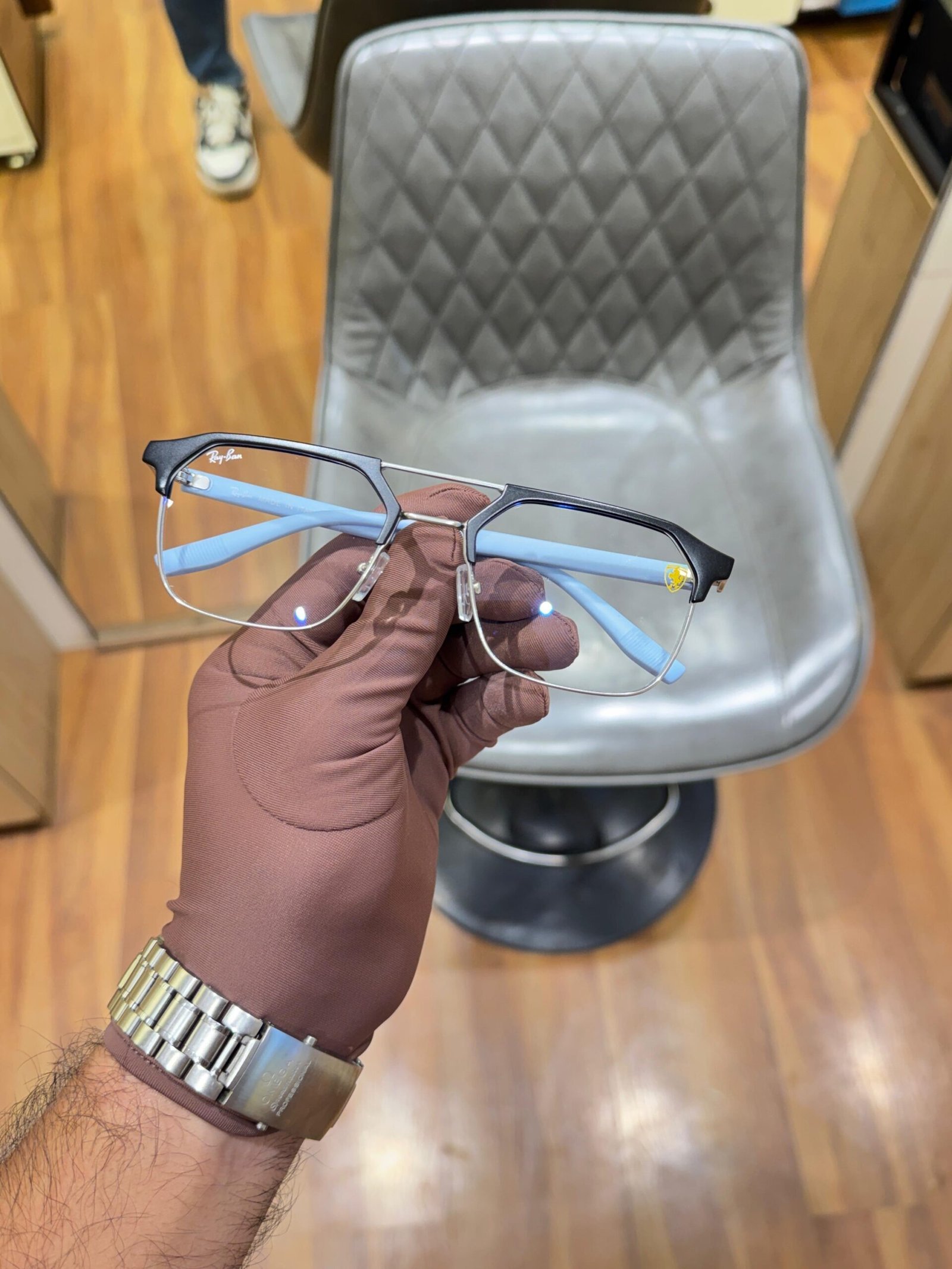 Ray-Ban Silver Black Blue Piano Sunglasses – Modern Designer Eyewear